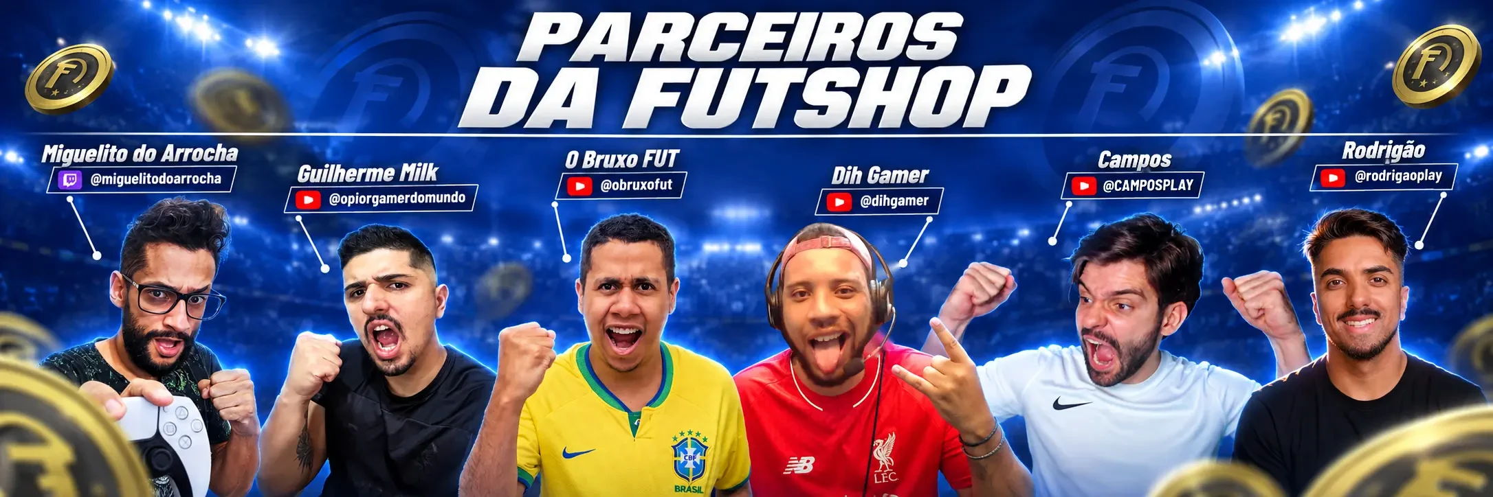 Parceiros e influenciadores oficiais da Futshop
