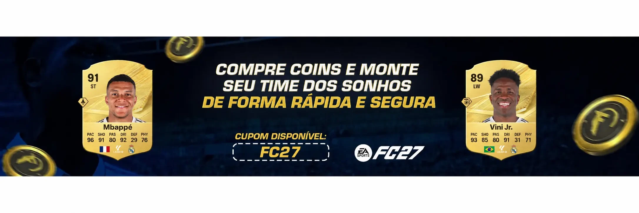 Compre coins FC 27 com entrega automática e segura na Futshop